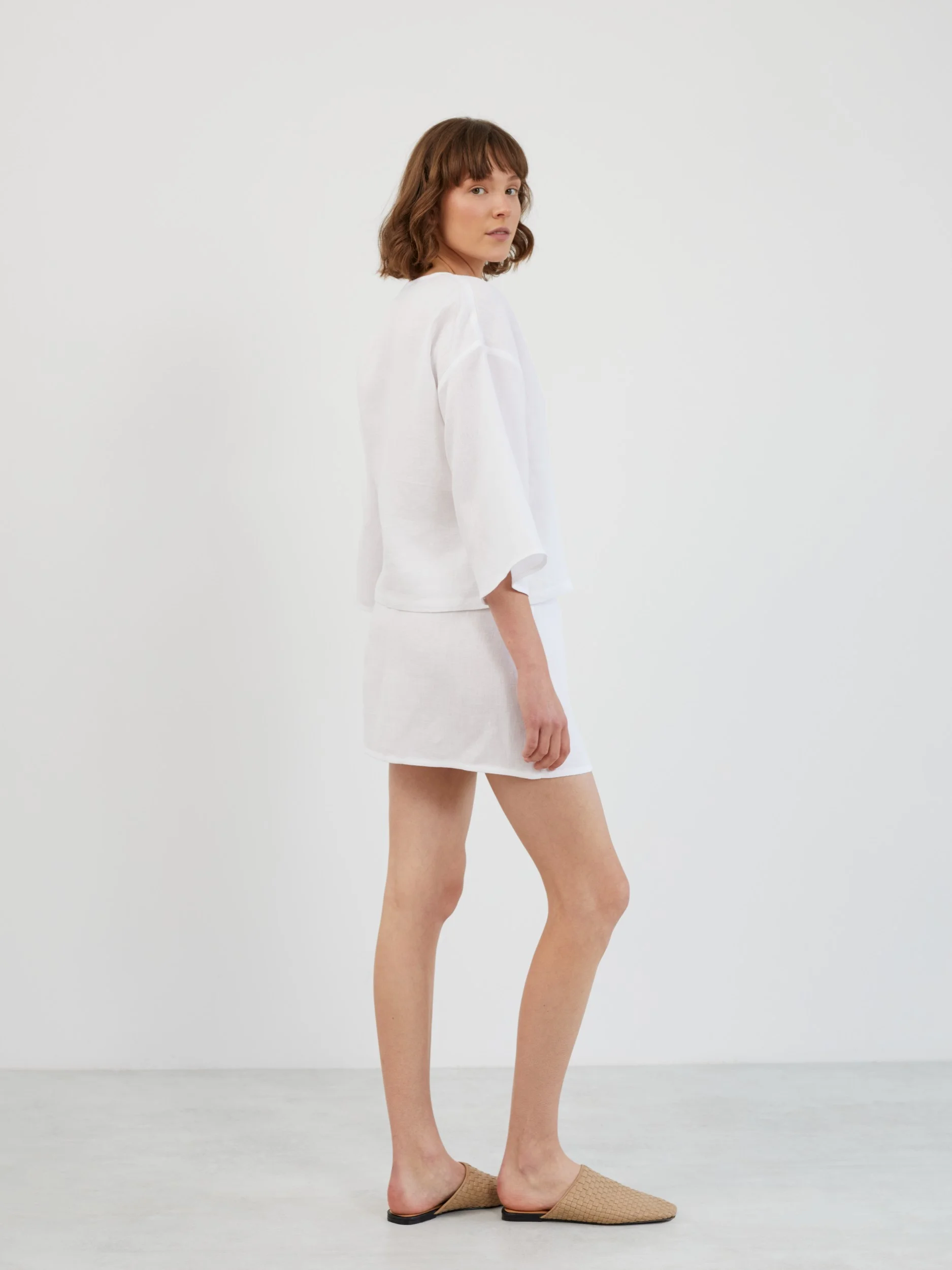 Image 5 of SOFIA Linen Kimono Wrap Top in White from Love and Confuse