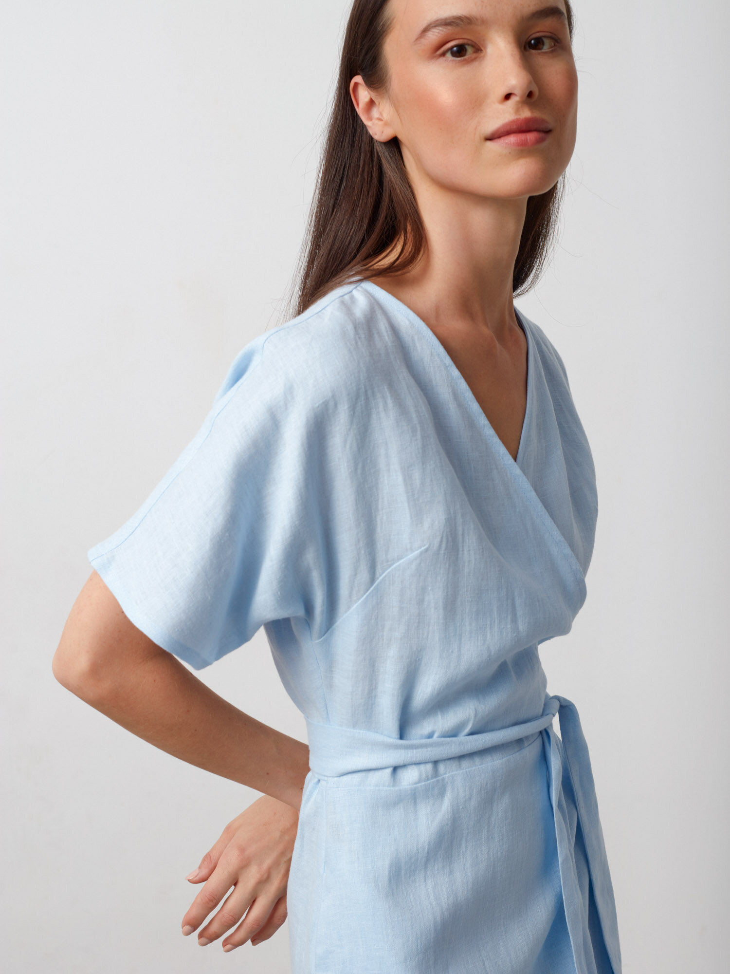 SUMMER Linen Wrap dress - Image 1