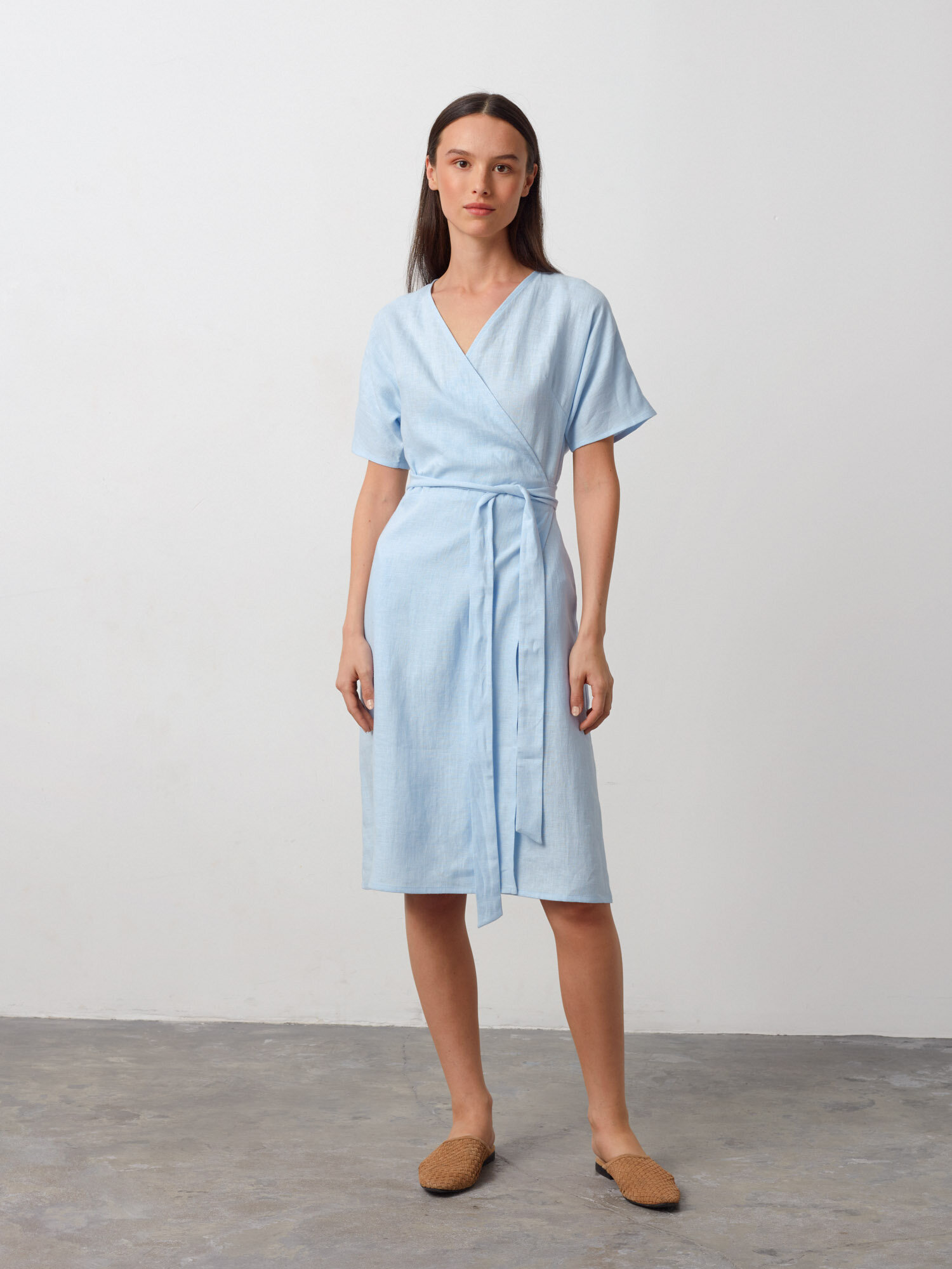 SUMMER Linen Wrap dress - Image 2