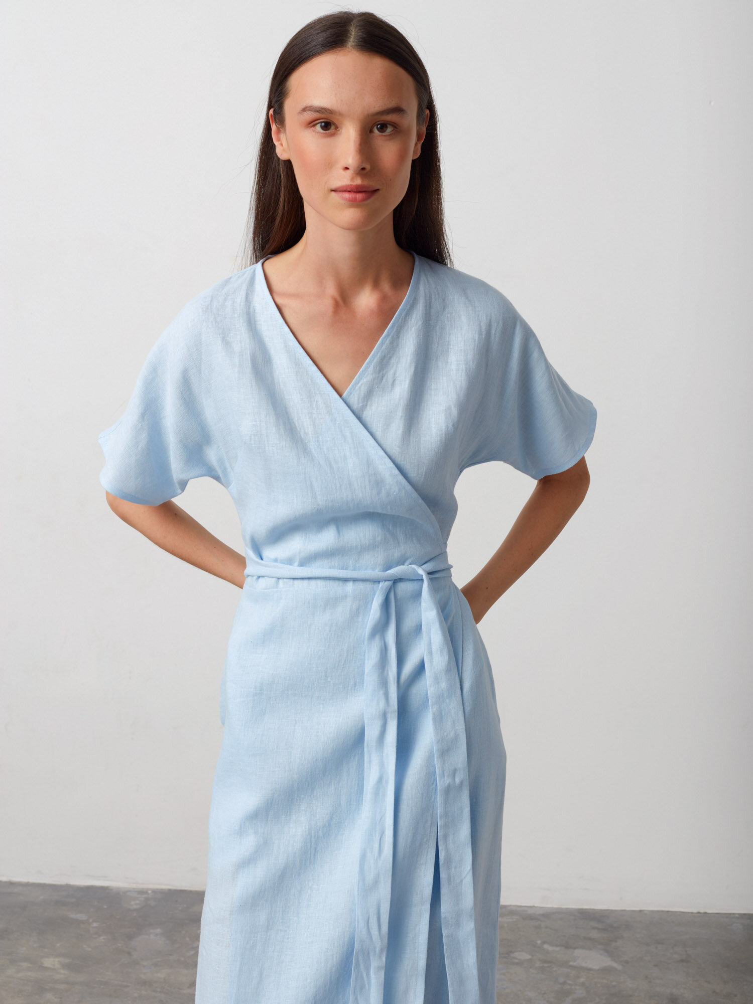 SUMMER Linen Wrap dress - Image 3