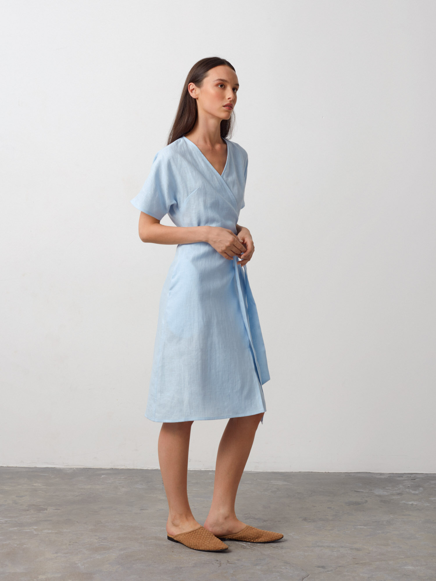 SUMMER Linen Wrap dress - Image 4