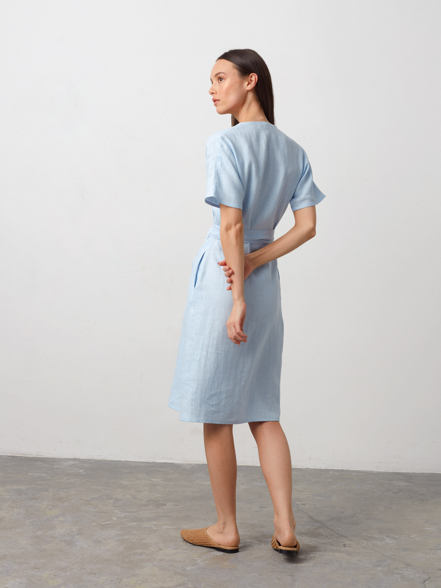 SUMMER Linen Wrap dress - Image 5
