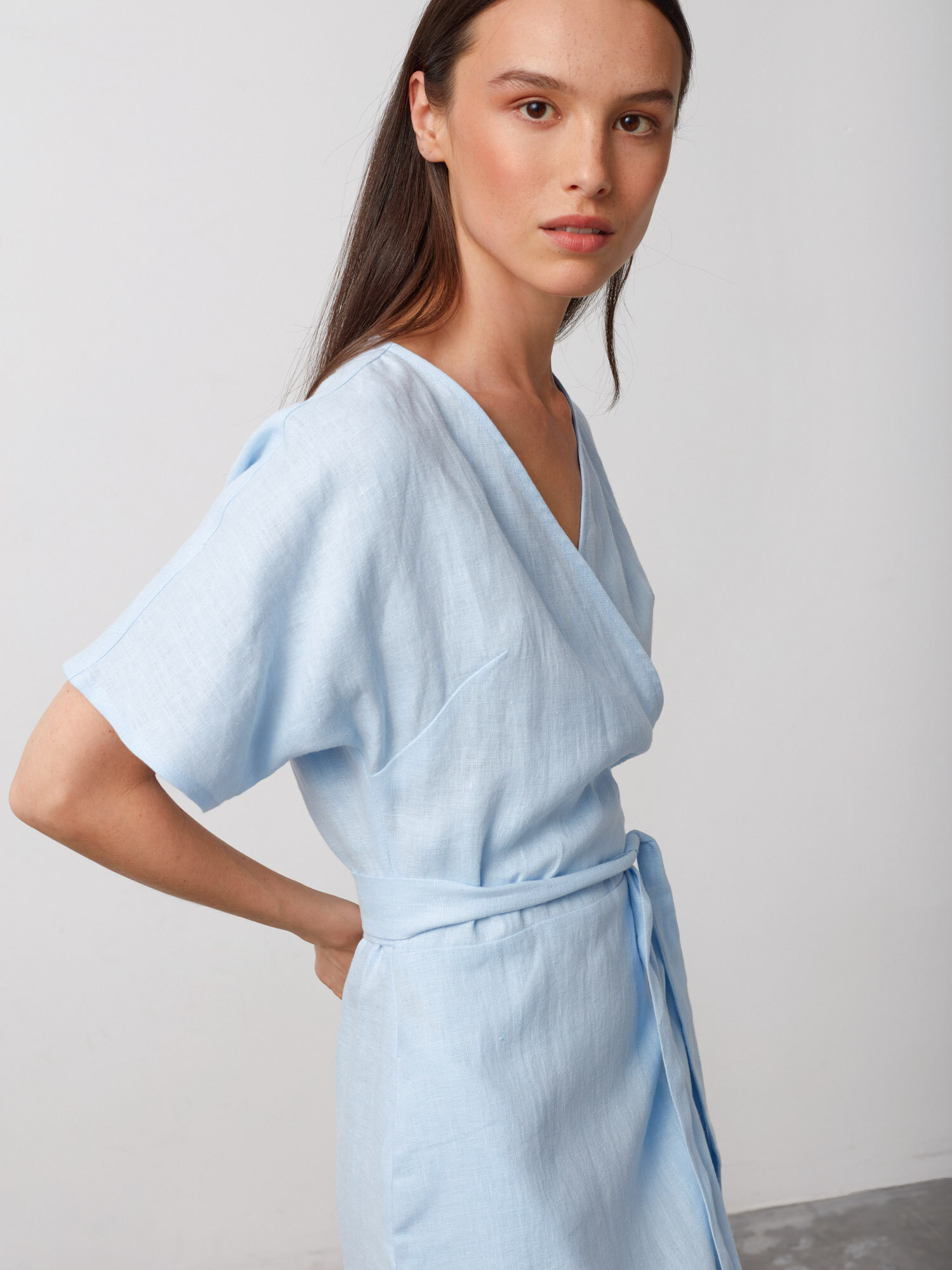 SUMMER Linen Wrap dress - Image 6