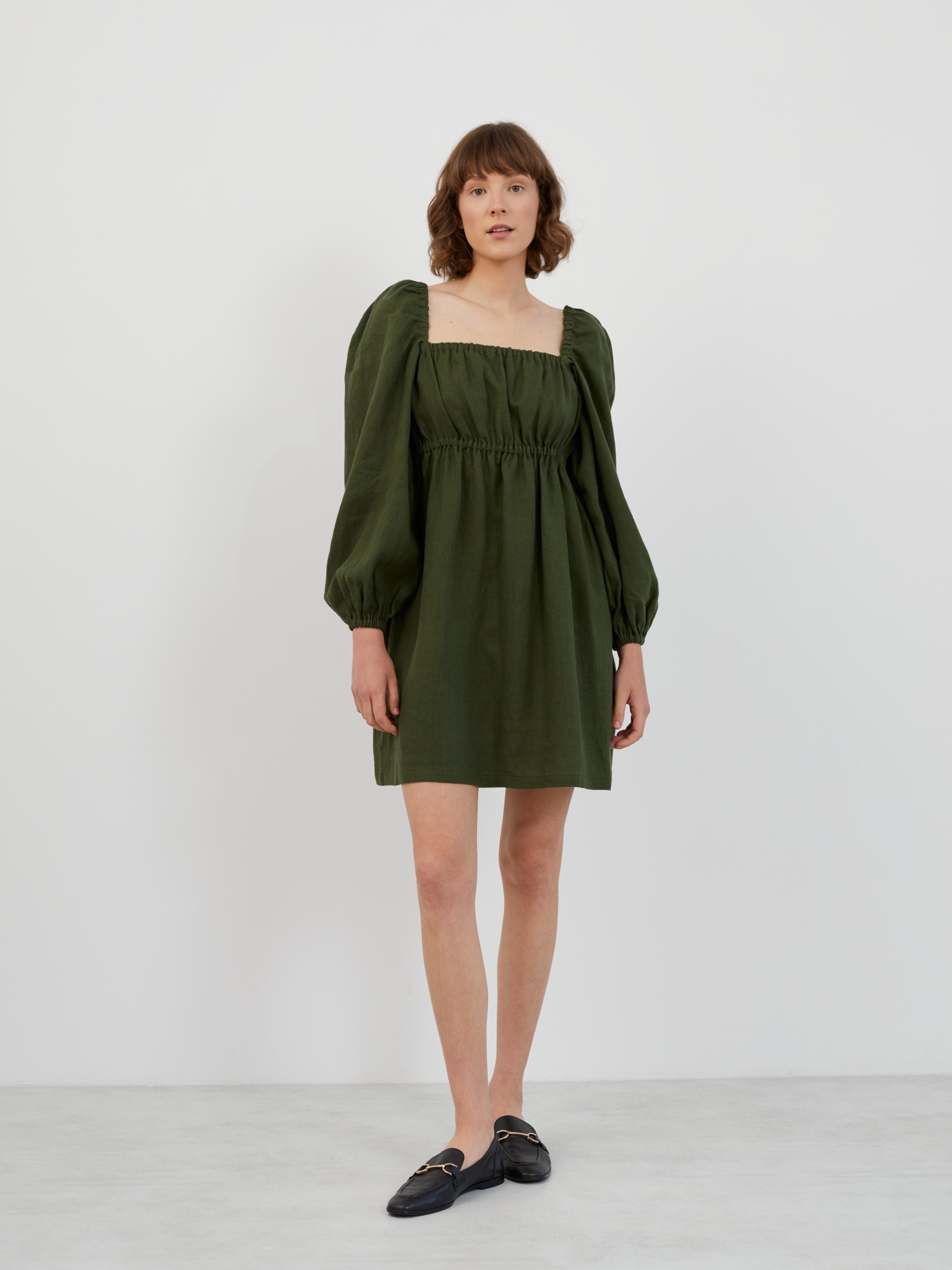 Square Neck Linen Mini Dress TALULLA - Image 2