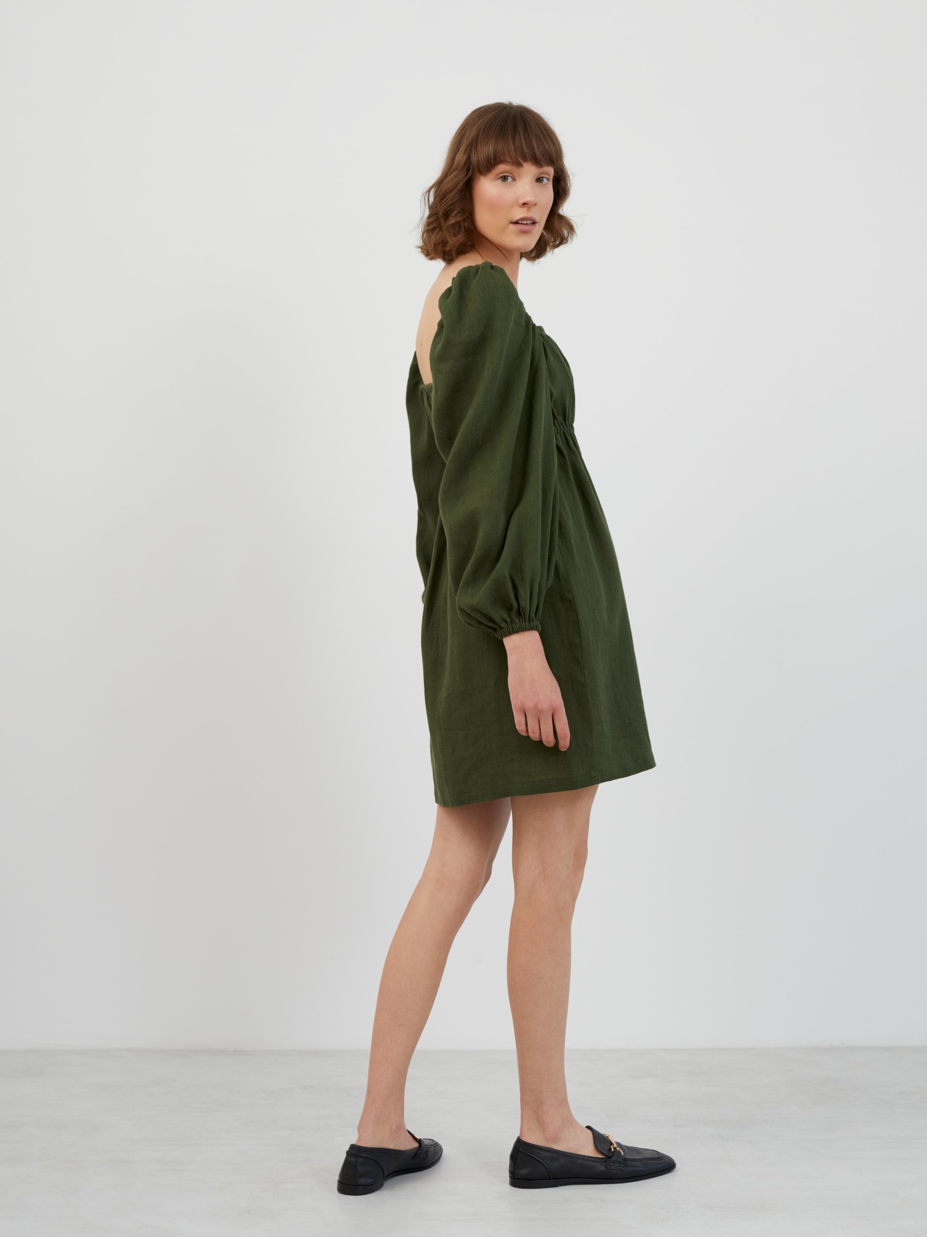 Square Neck Linen Mini Dress TALULLA - Image 4