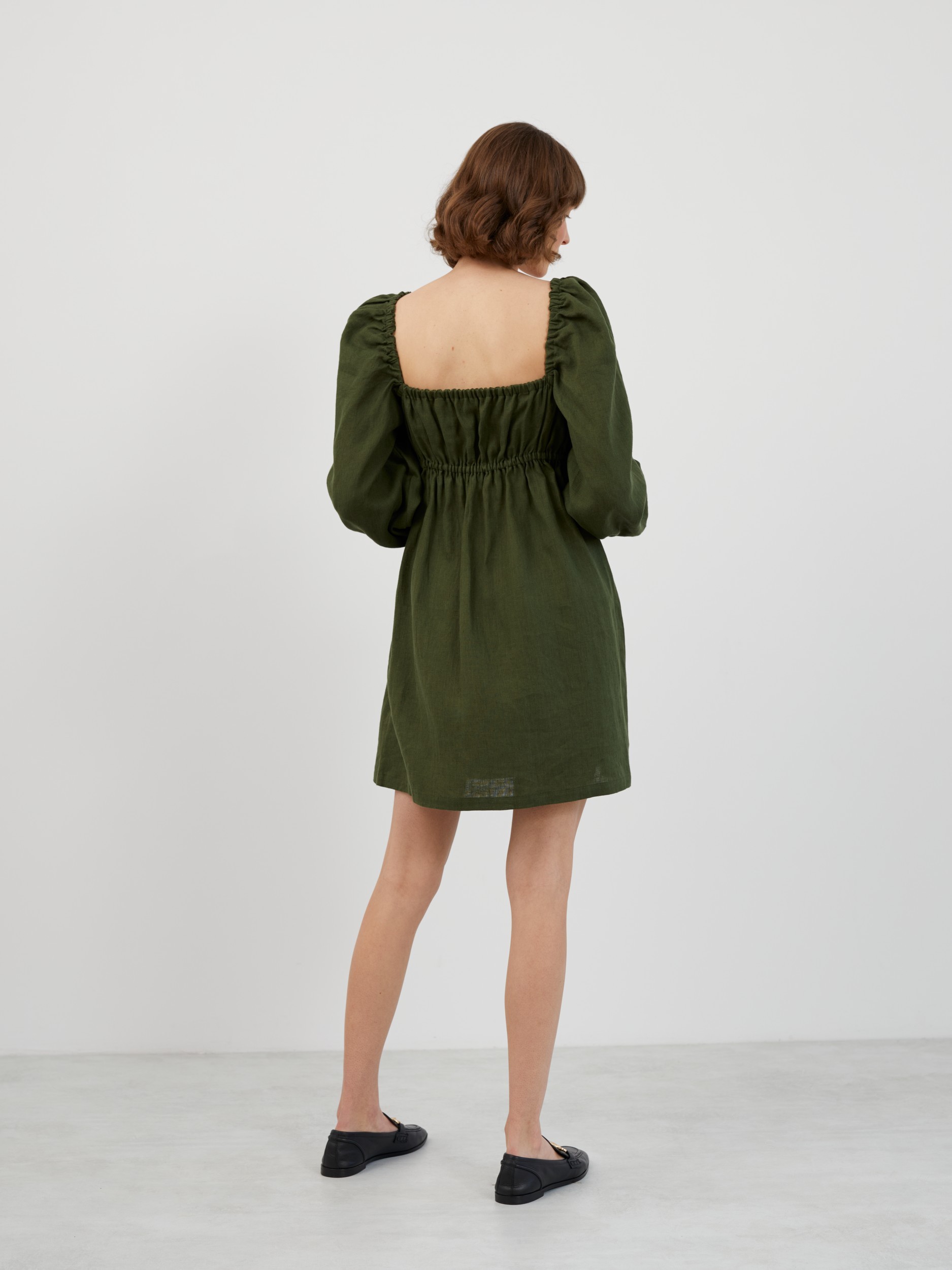 Square Neck Linen Mini Dress TALULLA - Image 5
