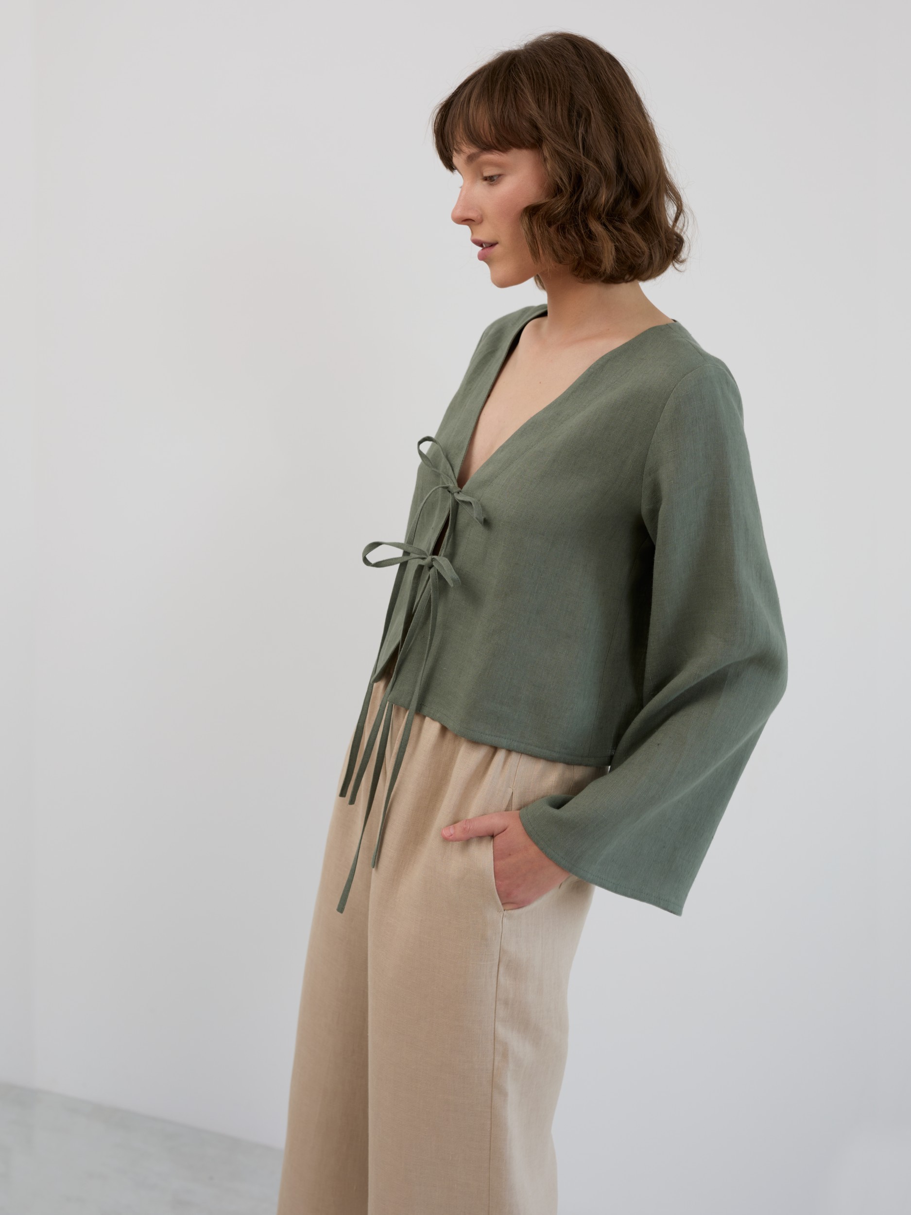 Flat Front Linen Pants ULA - Image 4