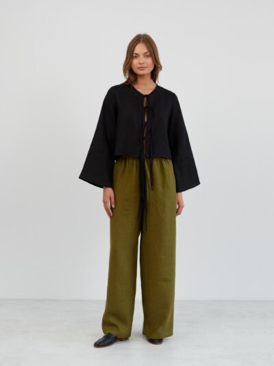 Linen Wide Leg Drawstring Pants LUCAS