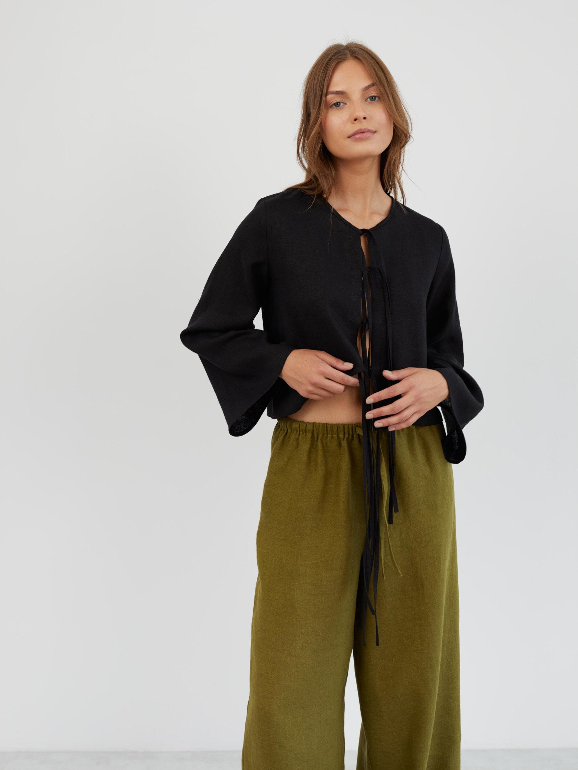 Linen Wide Leg Drawstring Pants LUCAS - Image 2