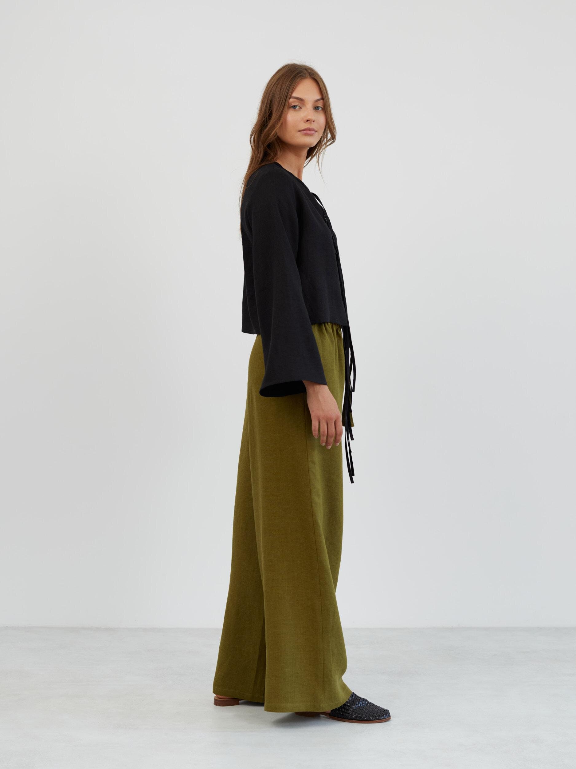 Linen Wide Leg Drawstring Pants LUCAS - Image 5
