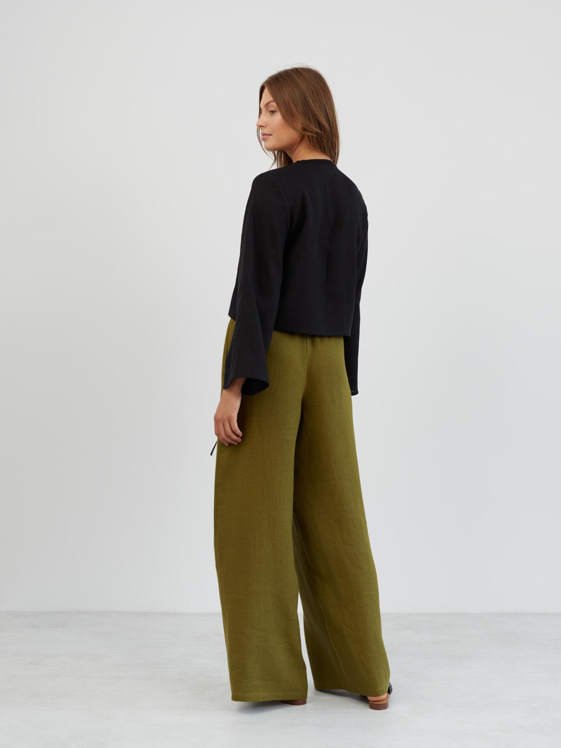 Linen Wide Leg Drawstring Pants LUCAS - Image 6